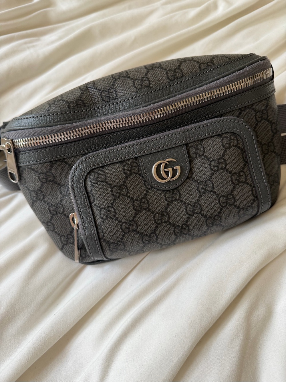 Gucci GG Supreme Gray Monogram Belt Bag